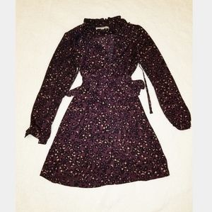 LOFT size 0P purple cheetah print dress